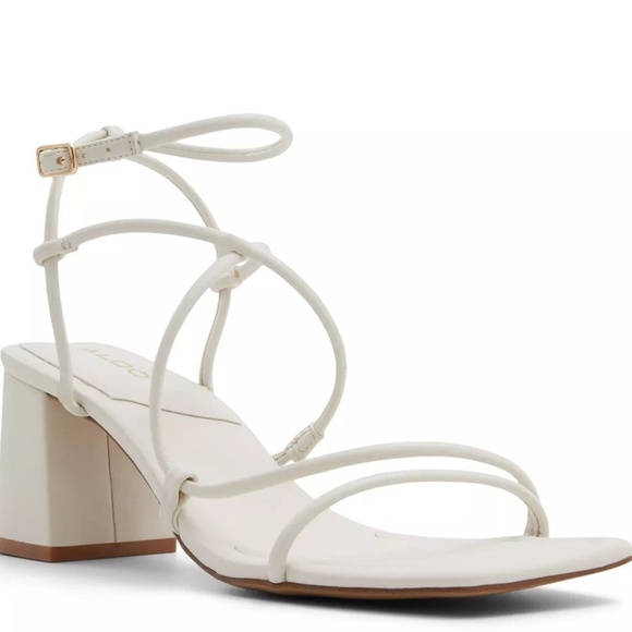 Aldo - Off White Harmonni block heel strappy sandals - Picture 1 of 11